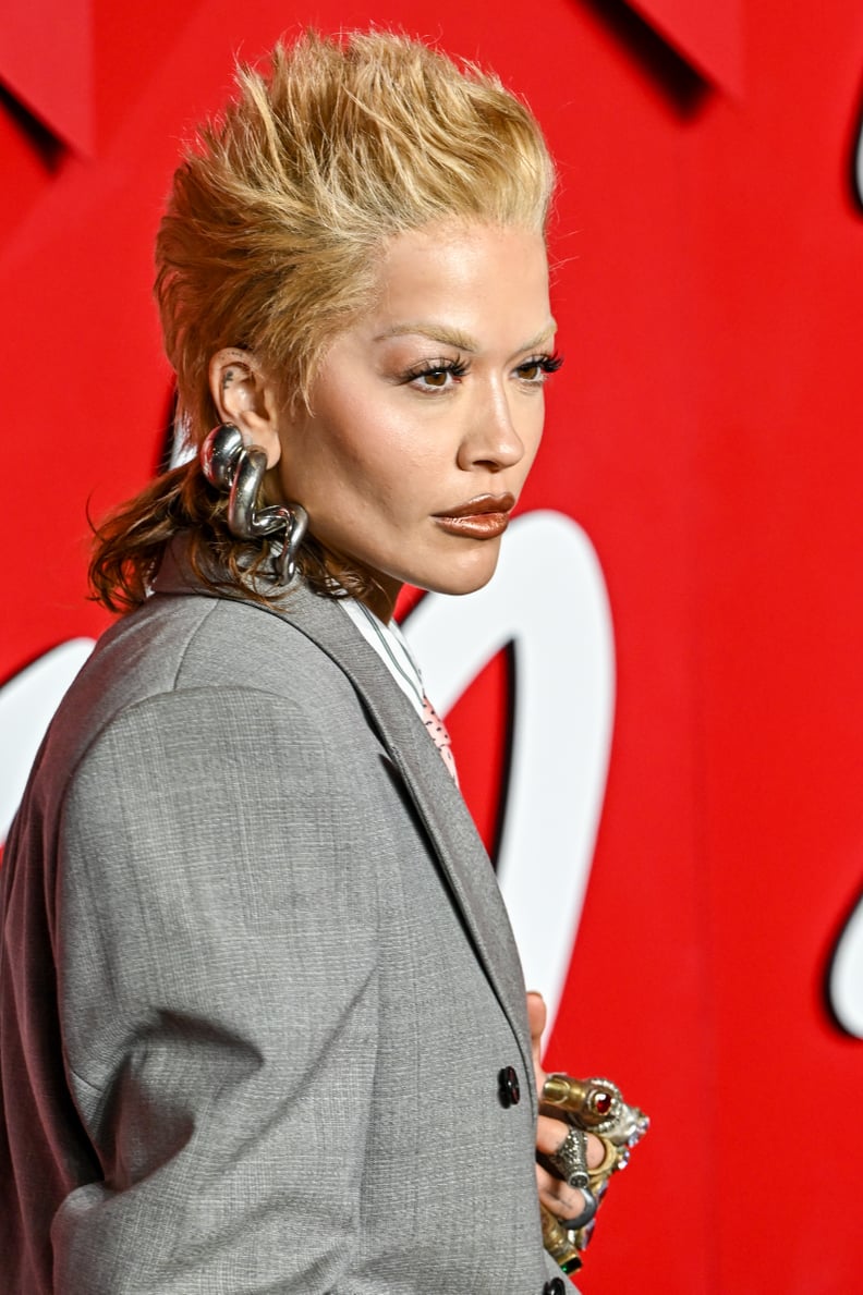 Rita Ora Mixie Bleach Blond Haircut