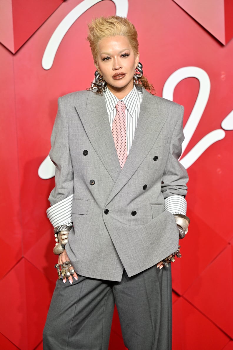 Rita Ora Mixie Bleach Blond Haircut